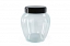 Glass storage jar "Avena Drop" 0,72 L, black